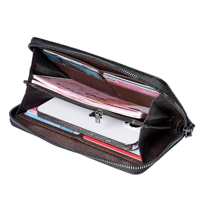 Men's Long Zipper Mobile Soft Thin Business Men's Wallet