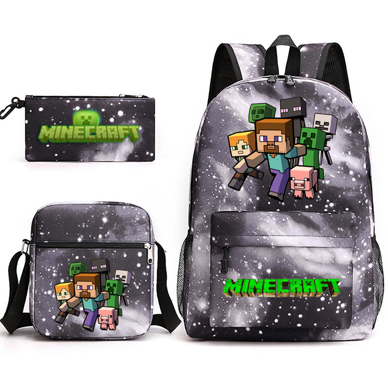 Hot Game My World Creeper Pencil Backpacks