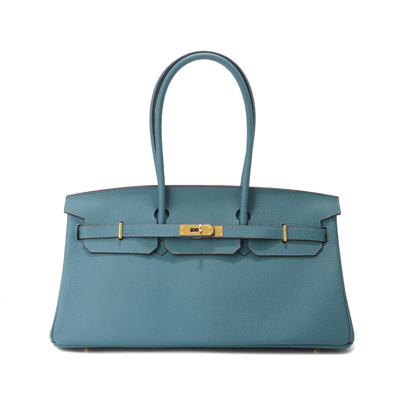 Women's Horizontal Top Layer Cowhide Leather Large Capacity Women's Handbag