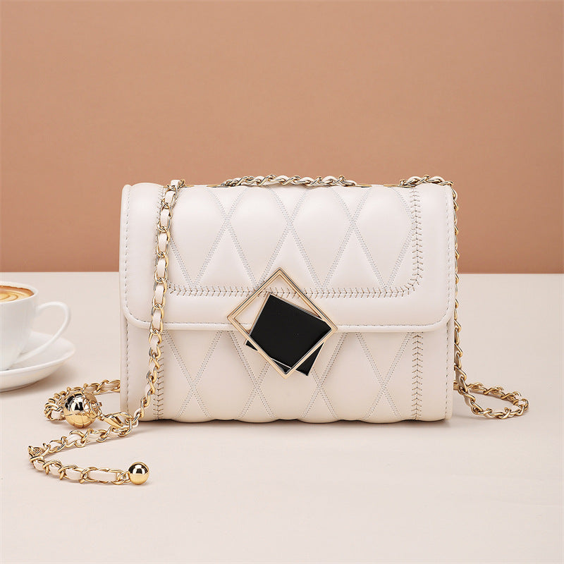 Women's Golden Balls Chain Diamond Pattern Crossbody Bags
