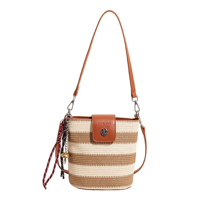 Women's Rainbow Summer Woven Large Capacity Fashion Women's Messenger Bag