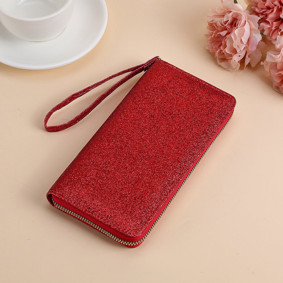Long Zip Sequins Pearlescent Trendy Multifunctional Ladies Wallet