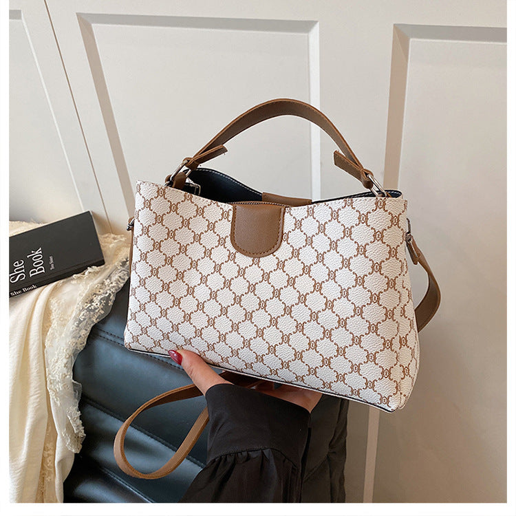 Women's Fashion Contrast Color Trendy Design Simple Women's Shoulder Bag