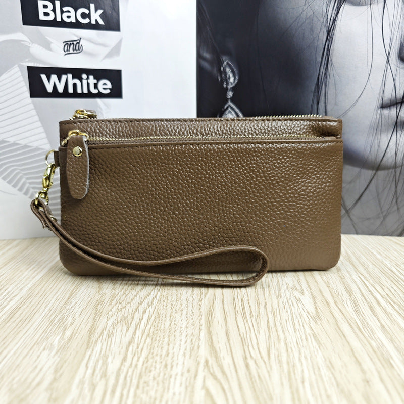 Women's Korean Genuine Leather Fashionable Zipper Wrist Coin Purses