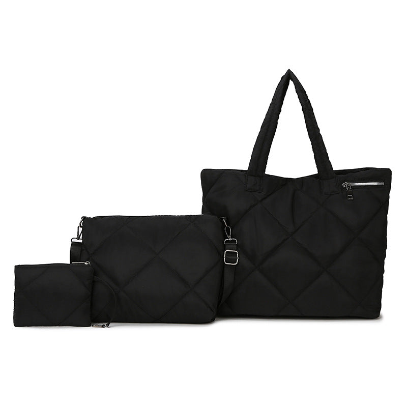 Women's Space Cotton Down Fashion Camouflage Two-piece Women's Shoulder Bag