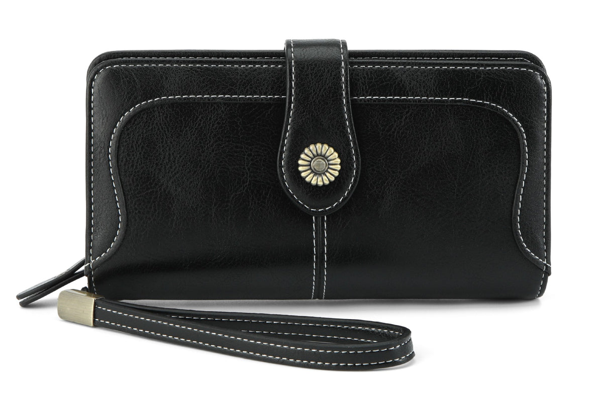 Female Retro Oil Wax Skin Multiple Ladies Wallet
