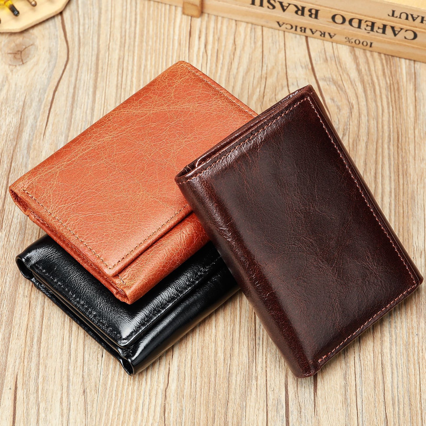 Men's Attractive Leather Short Multi Cowhide Men's Wallets