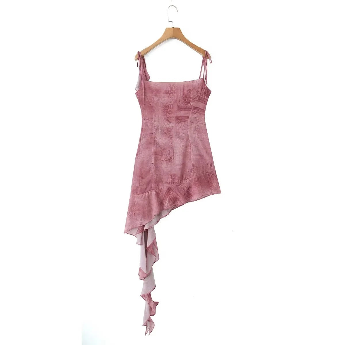 Women's Vacation Style Irregular Ruffled Ribbon Suspender Skirts