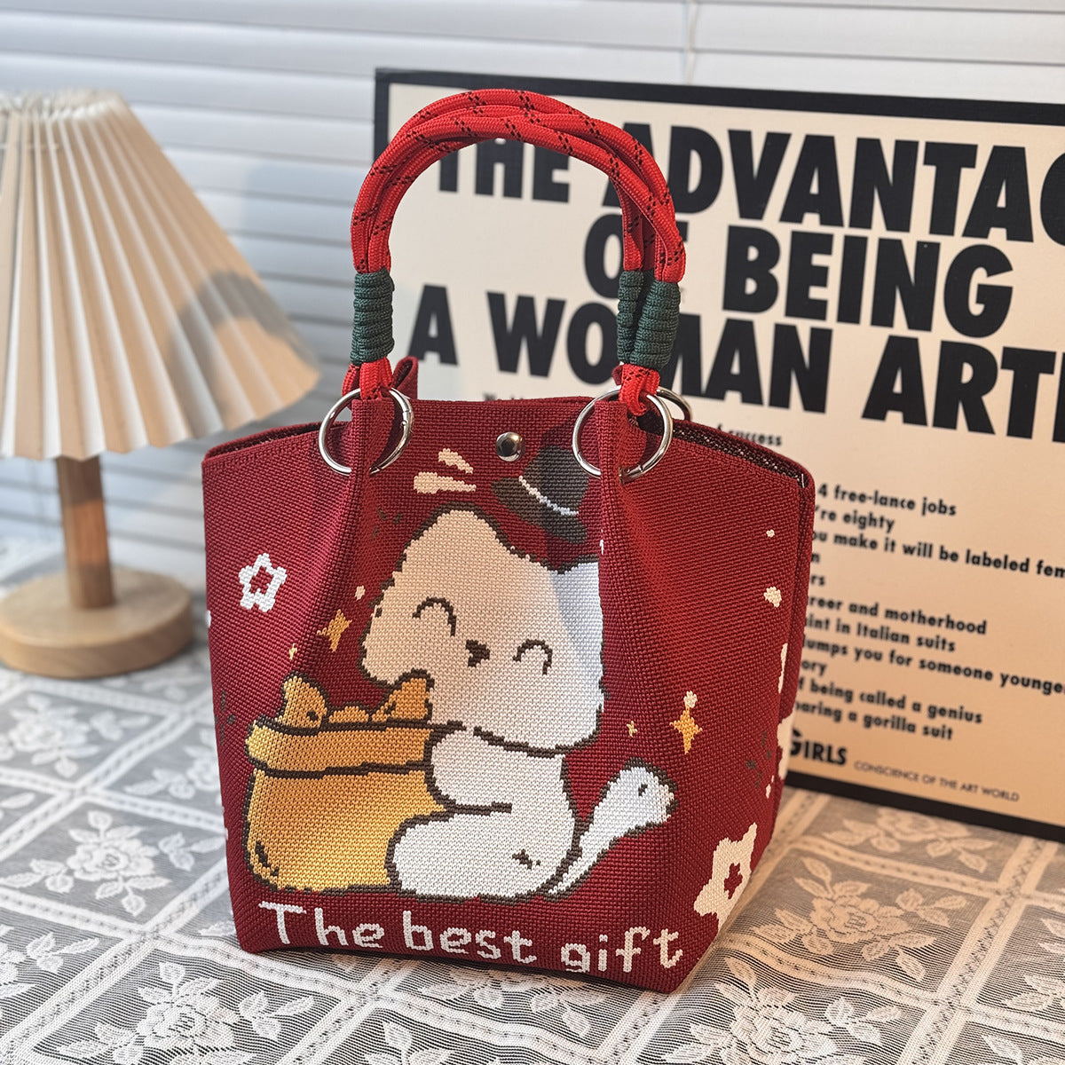 Festival Knitted Portable Out Large Capacity Women's Handbag