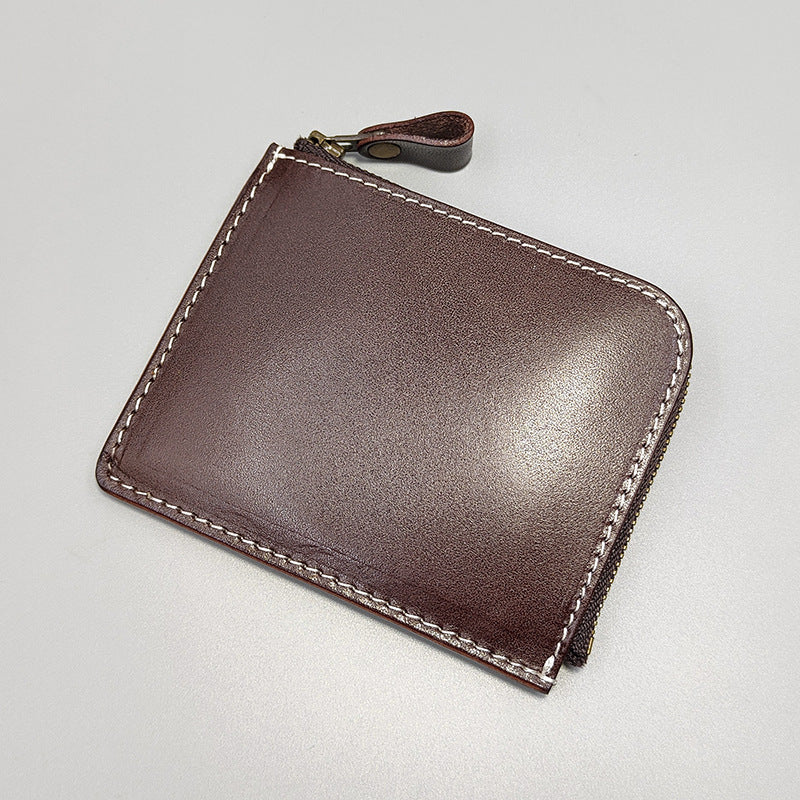 Men's Handmade Vintage Short Genuine Leather First Men's Wallets