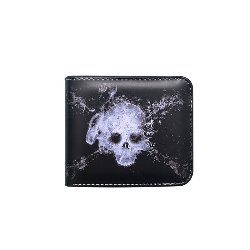 Men's Simple Short Skull Lady's Vintage Printed Purses