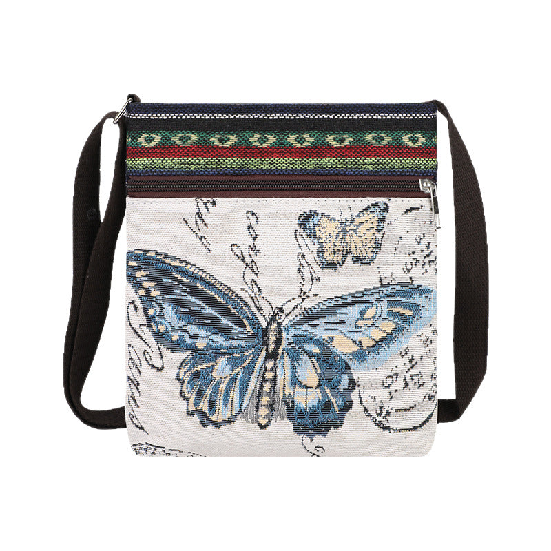 Women's Ethnic Style Elephant Cartoon Double-sided Gold Silk Women's Shoulder Bag