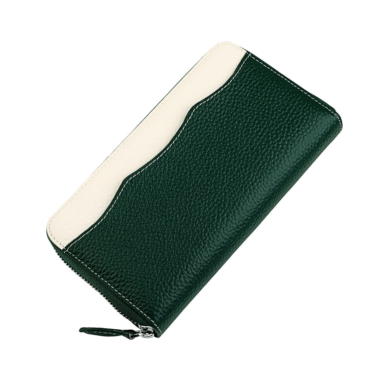 Passport Style First Layer Long Cowhide Ladies Wallet