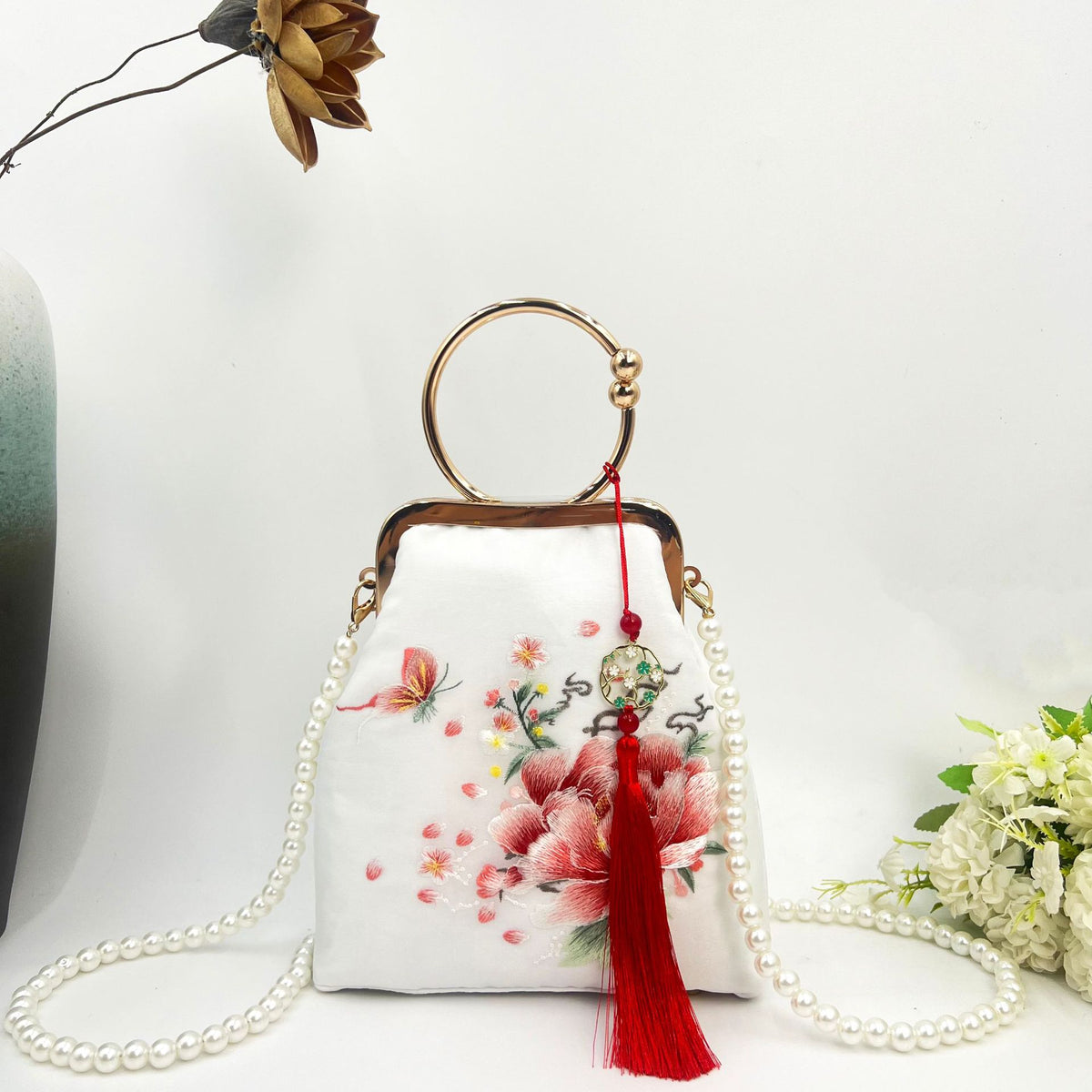 Chinese Cheongsam Brocade Finished Hand Large Women's Handbag
