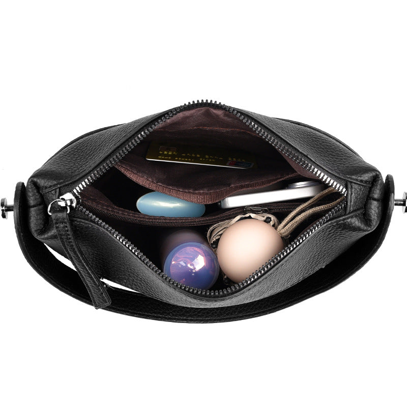 Retro Large Capacity Simple Soft Leather Fashionable Stylish Versatile For Handbags