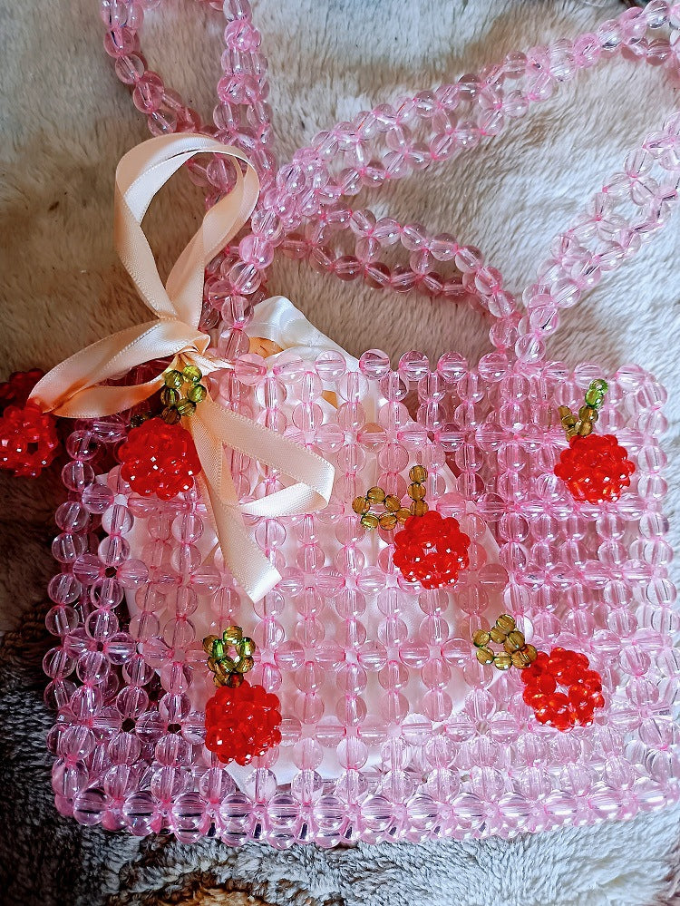 Beaded Beads Pearl Orange Juice Fairy Handmade Handbags