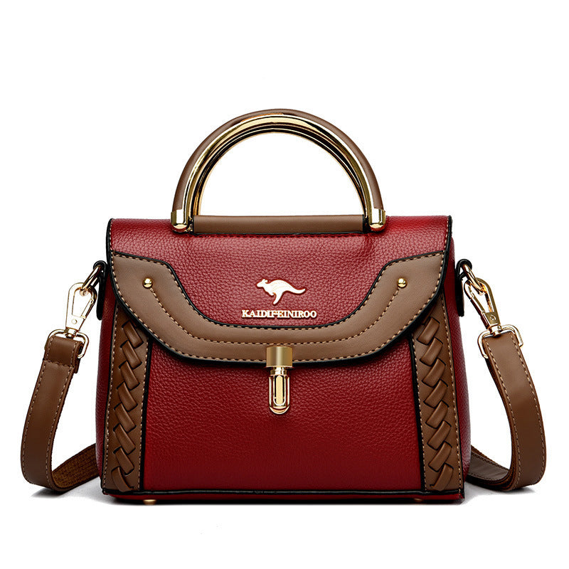 Women's Beautiful Classy Woven Contrast Color Shoulder Bags