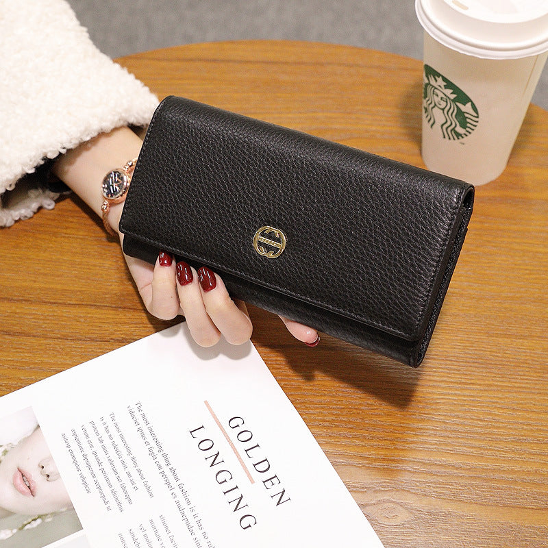 Women's Fashion Large Capacity Soft Cowhide Korean Ladies Wallet