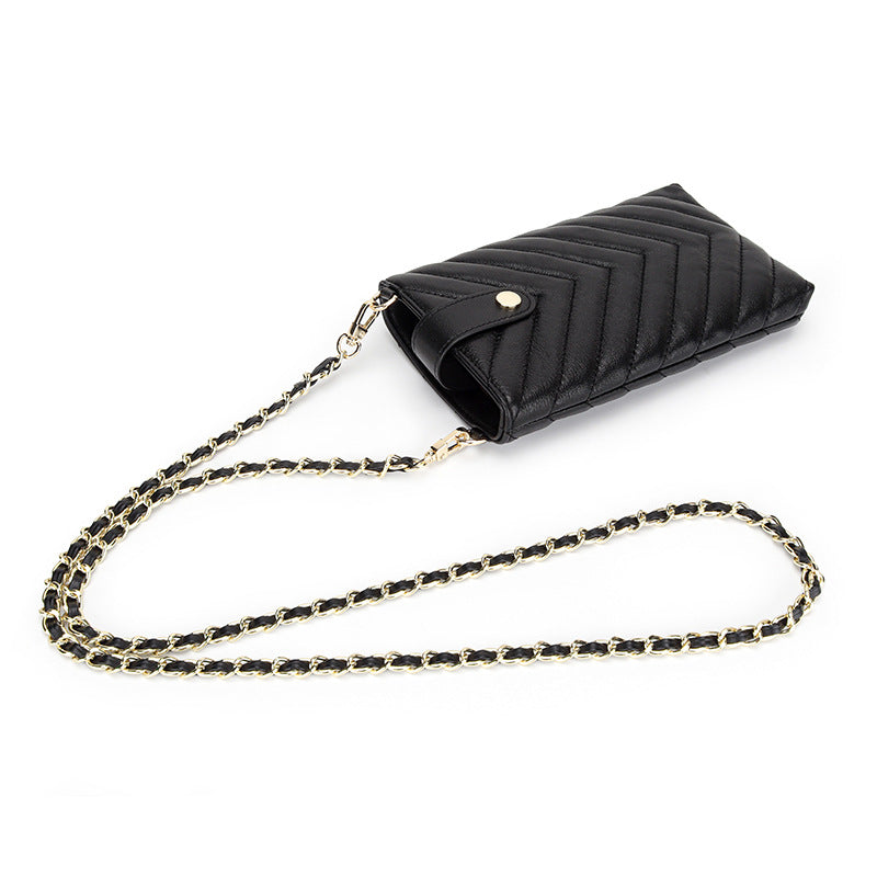 Mobile Female Leather Message Mini Sheepskin Phone Bags