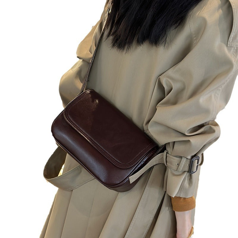 Women's Cowhide Advanced Texture Trendy Leather Packet Shoulder Bags