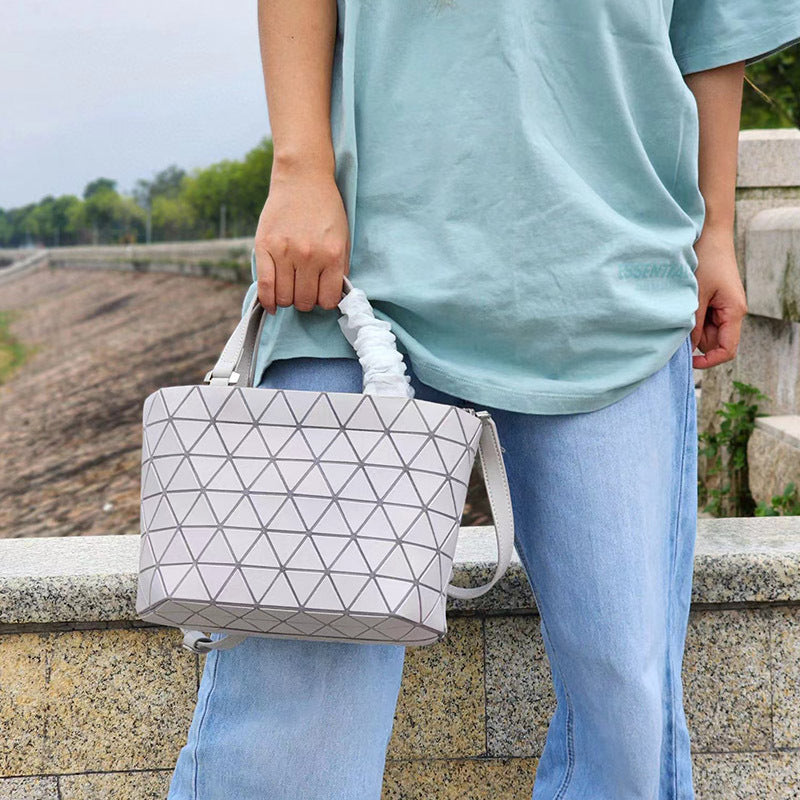 Women's Rhombus Steamed Crystal Bun One Large Capacity Frosted Diamond Pattern Women's Handbag