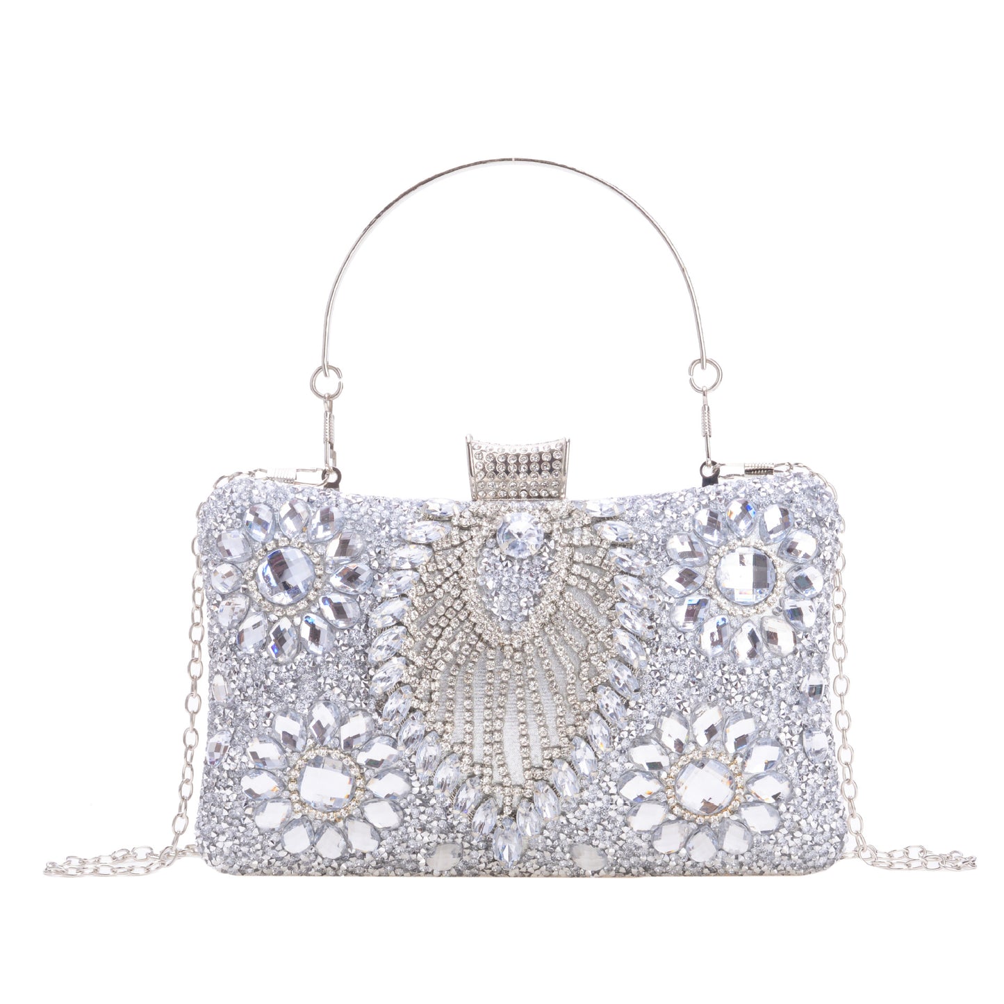 Women's Diamond Black Gem Pearl Rhinestone Cheongsam Handbags