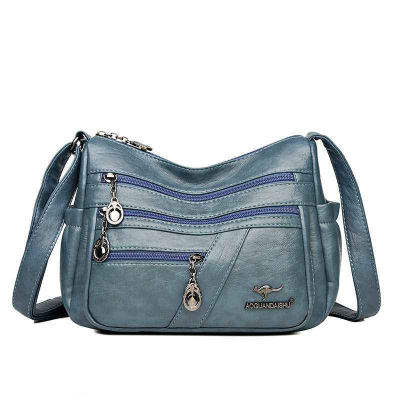 Women's For Mom Soft Leather Textured Simple Women's Messenger Bag