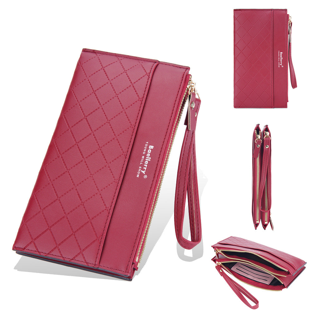 Women's Long Korean Style Versatile Double Zipper Ladies Wallet