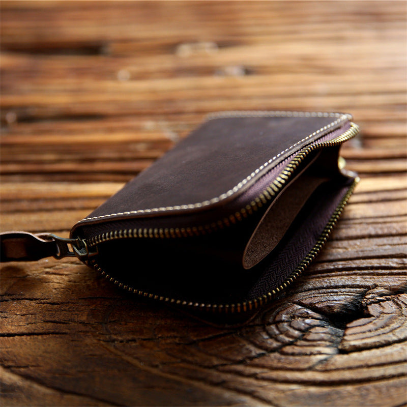 Men's Retro First Layer Cowhide Crazy Horse Leather Men's Wallets