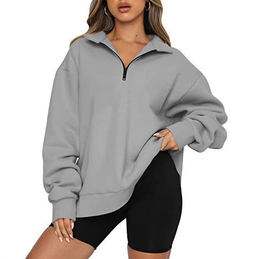 Women's Winter Veet Hoodie Loose Solid Color Sweaters