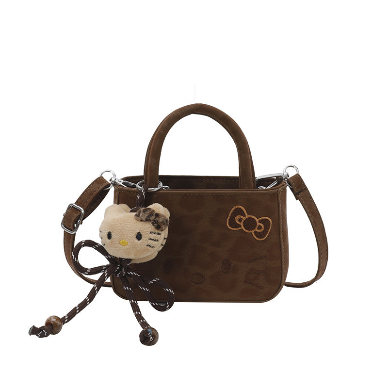 Women's Stylish Cute Cat Bow Embroidered Vintage Handbags