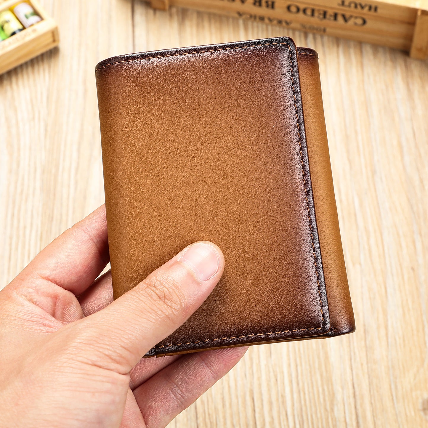 Men's American Gold Clip Swiping Multiple Slots Short Men's Wallets