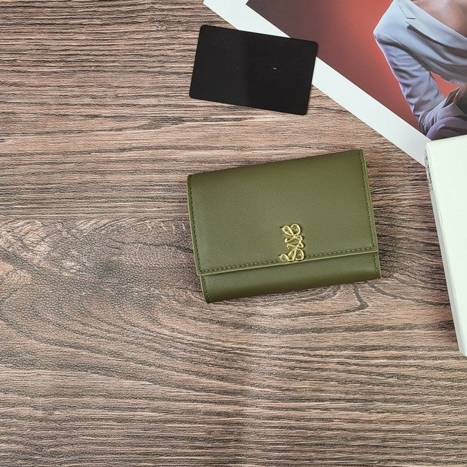 Women's Leather Off Short Style Large Capacity Multifunctional Solid Ladies Wallet