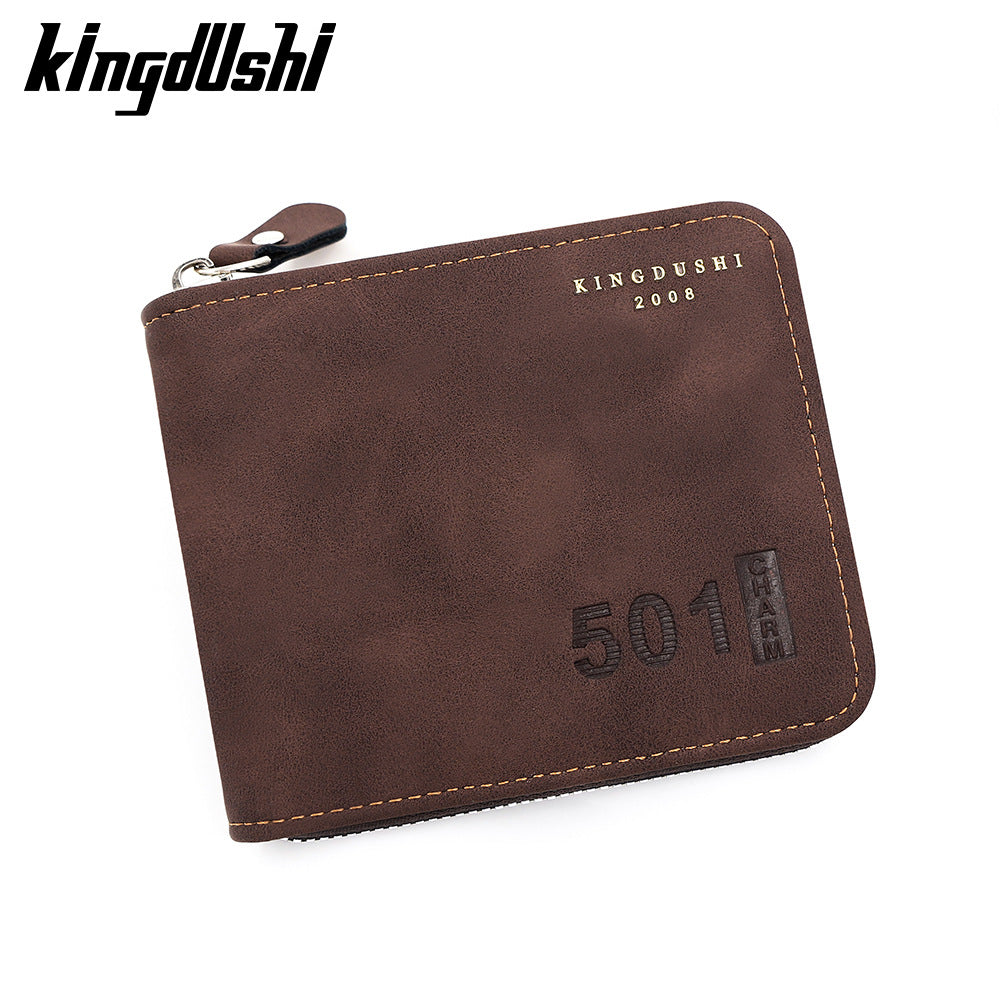 Men's Numbers Embossed Short Large Capacity Scarf Hinge Multi Men's Wallet