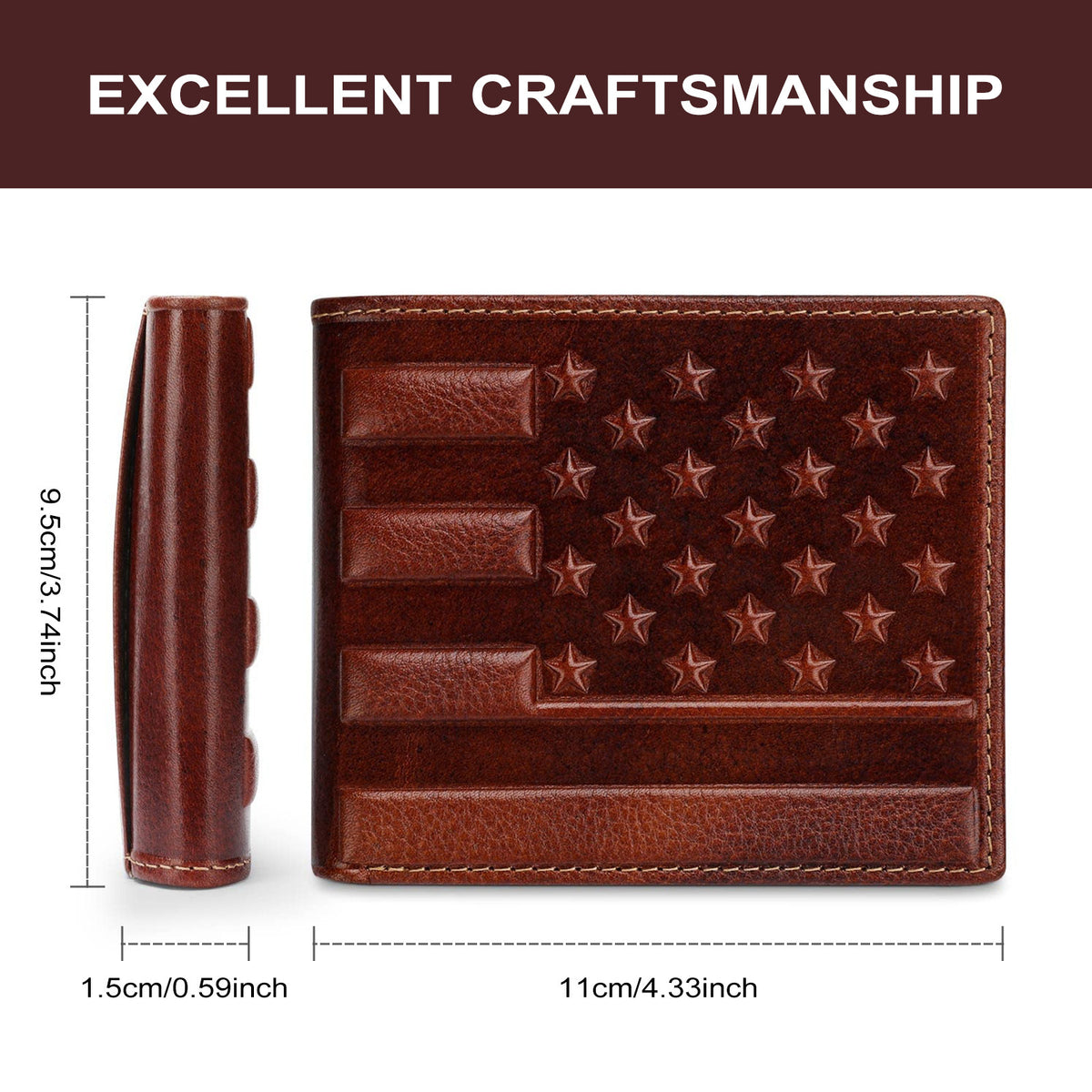 Slots Swiping Creative Flag Loose-leaf Large Capacity Men's Wallet