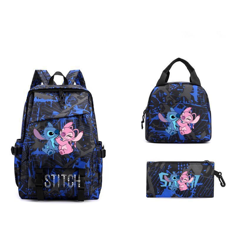 Star Stitch Lunch Pencil Three-piece Set Middle School Students' Schoolbags