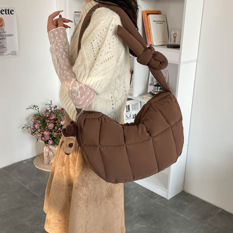 Women's Trendy Versatile Lattice Embroidery Cotton Jacket Loose Women's Shoulder Bag