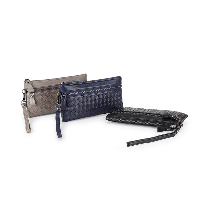 Women's & Men's Woven Long Zipper Clutch Large Capacity Ladies Wallets
