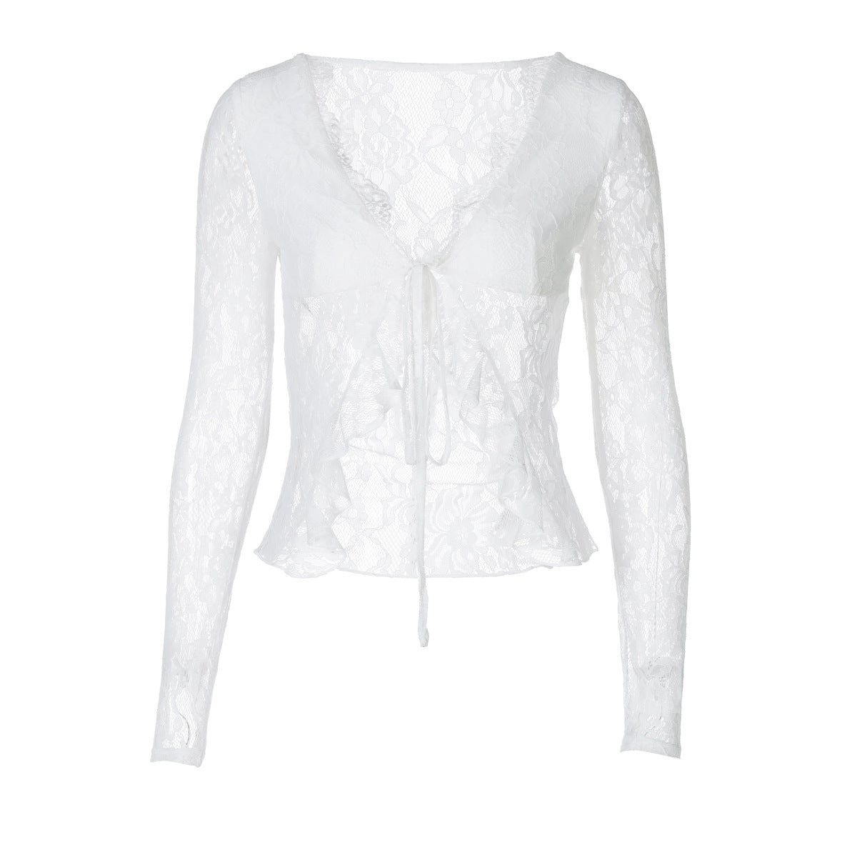 Women's Sexy Hot Lace Long Sleeve Blouses