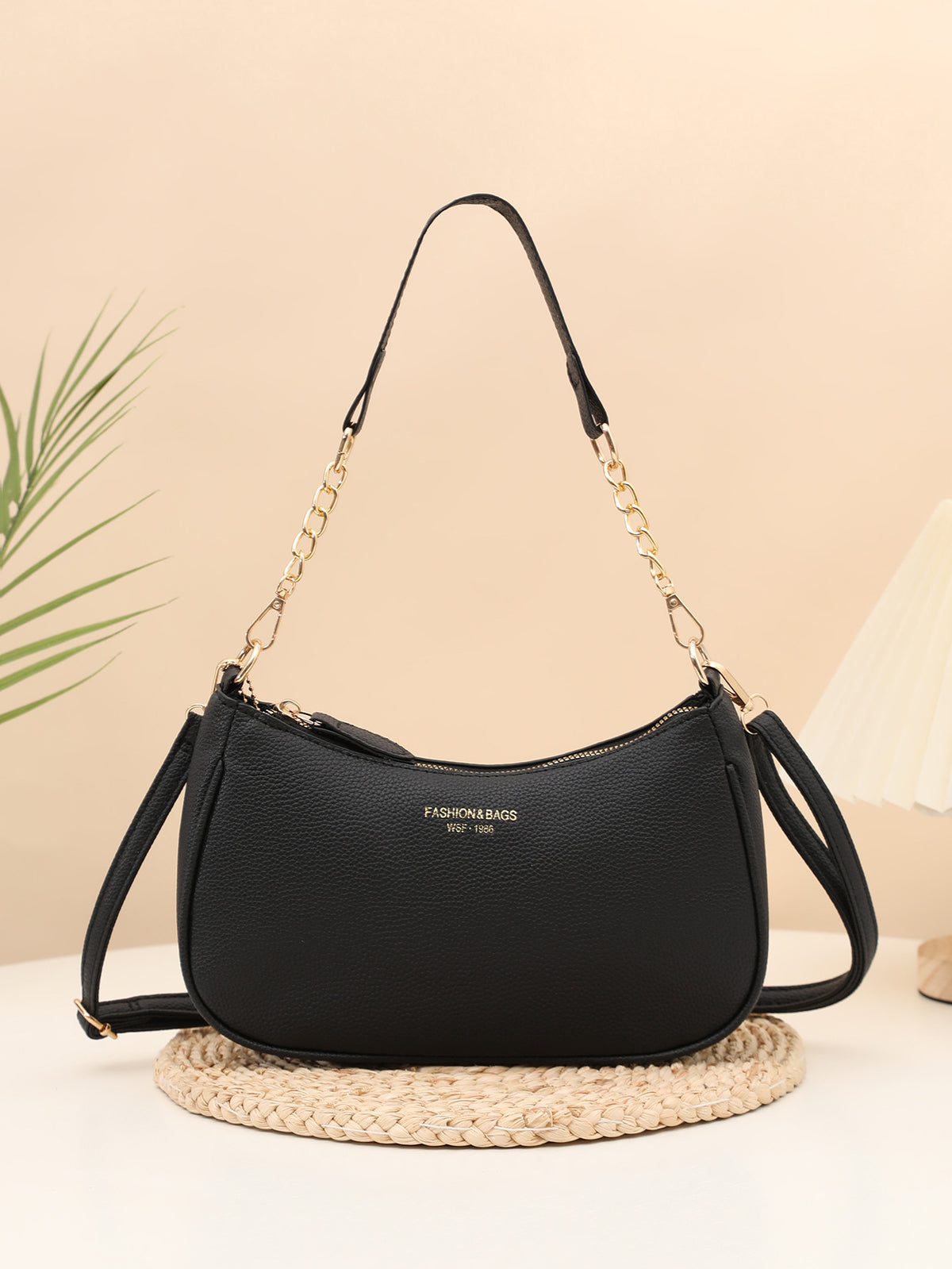 Women's Niche Underarm Fashionable Textured Lychee Pattern Bags