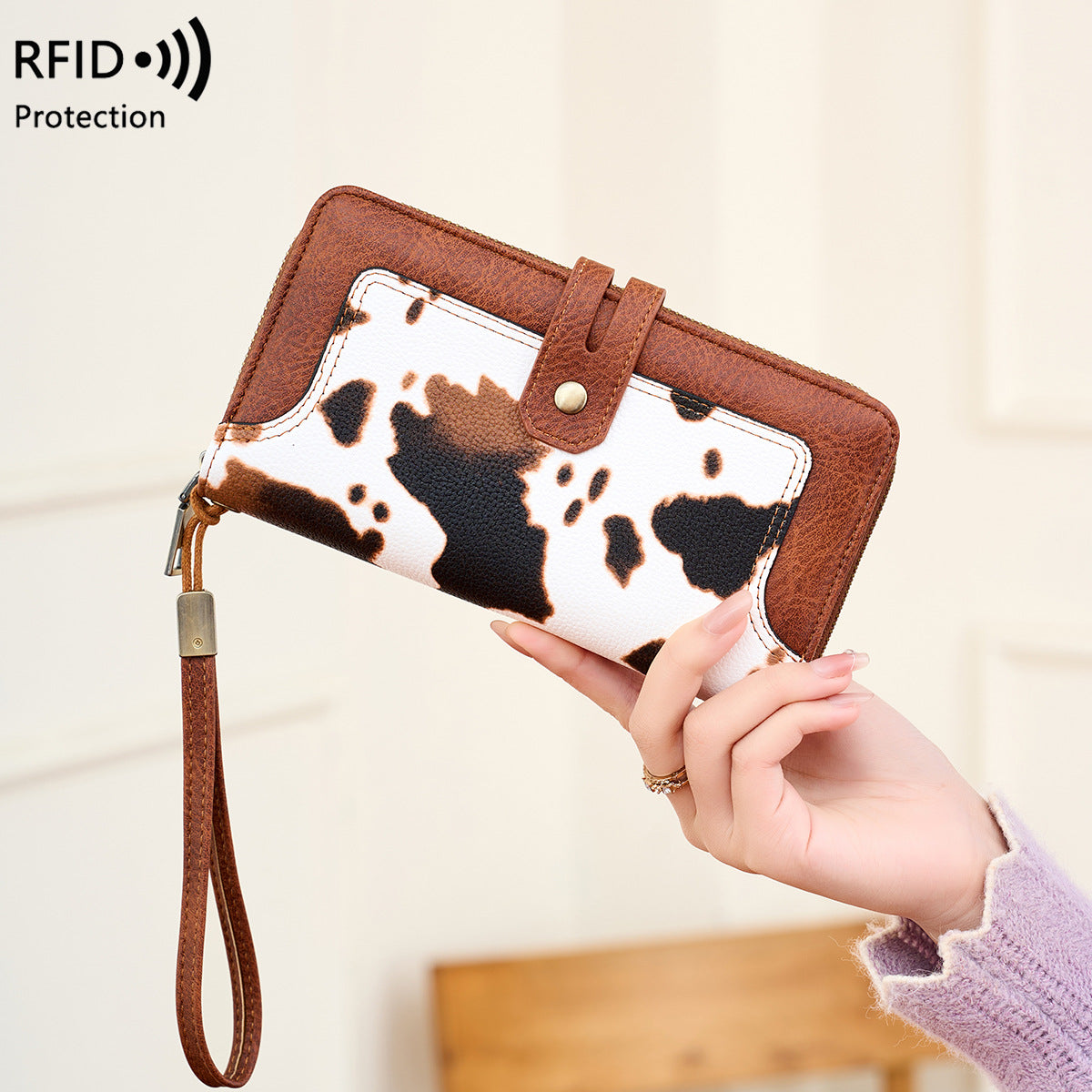 Women's Long Vintage Leopard Print Printing Fashion Handbags