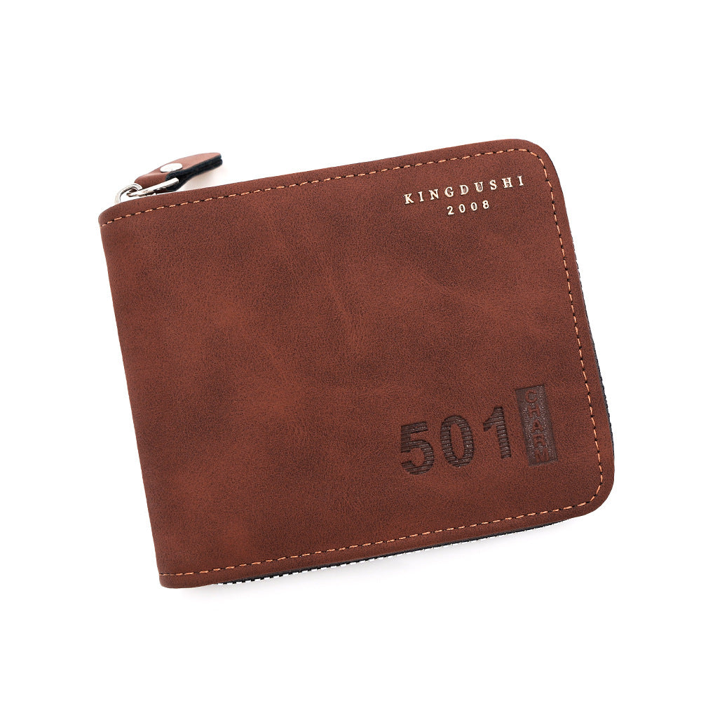 Men's Numbers Embossed Short Large Capacity Scarf Hinge Multi Men's Wallet
