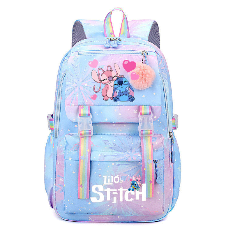 Star Stitch Large Capacity Rainbow Printing Backpacks
