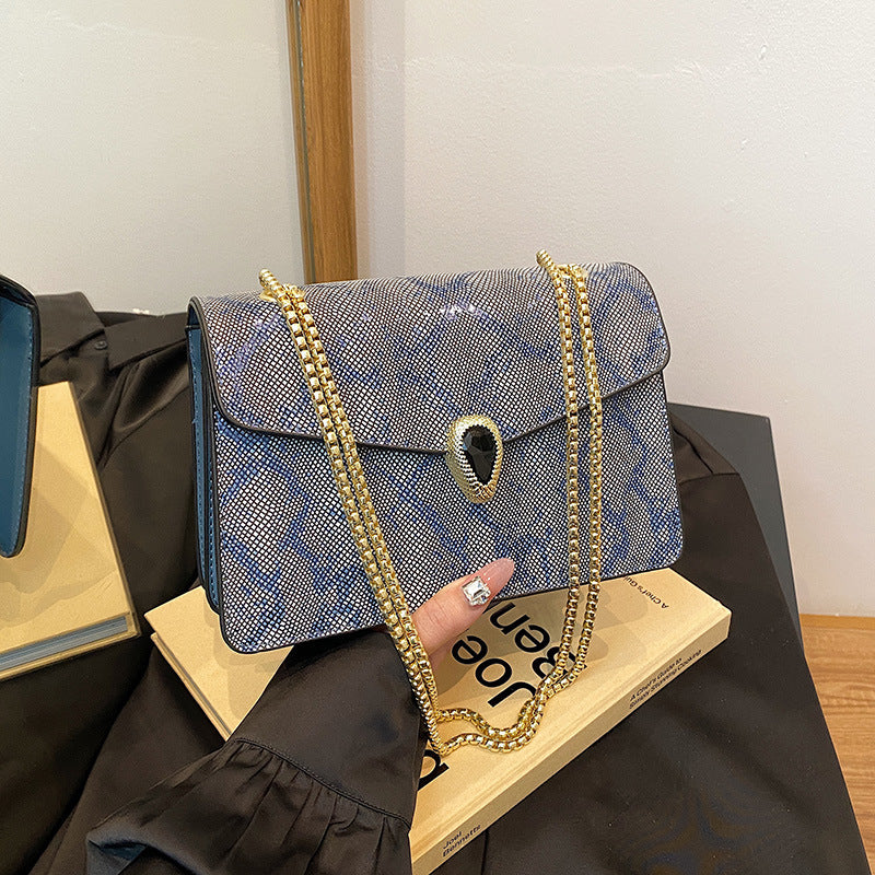 Comfortable Women's Snake Pattern Vintage Chain Women's Messenger Bag