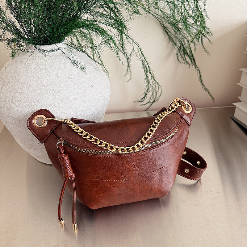 Women's Niche Locomotive Style Korean Commuter Dumpling Wide Bags