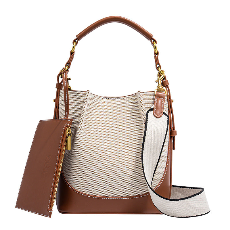 Women's Large Capacity Wide Strap Drawstring Cross Bucket Bags