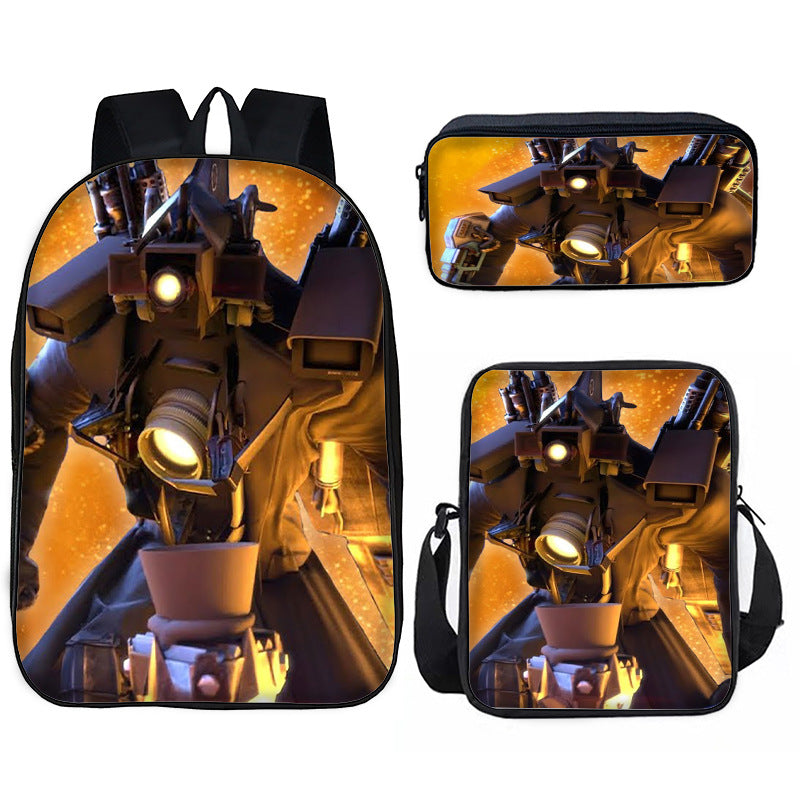Toilet Primary Secondary Monitor Three-piece Set Elementary School Students' Schoolbags