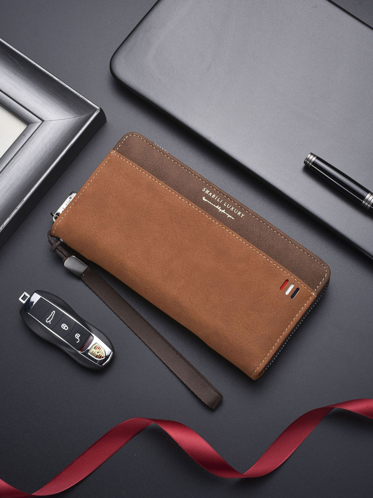 Men's Long Zipper Multiple Slots Large Capacity Mobile Men's Wallet