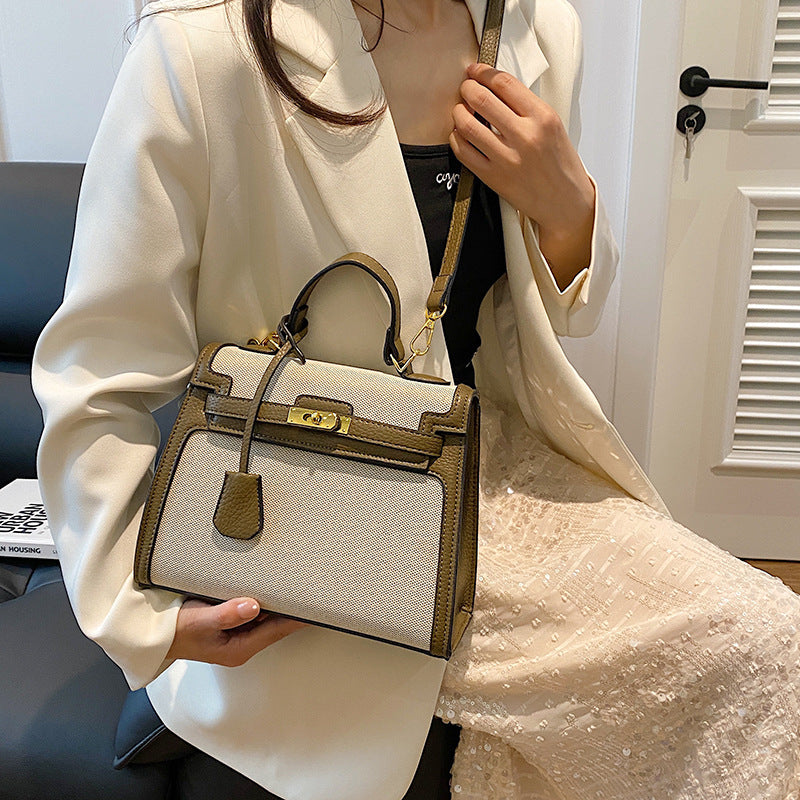 Women's Kelly Portable Underarm Solid Color Texture Lock