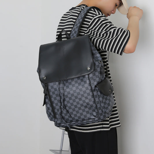 Men's Plaid Fashionable Business Large Capacity Computer Backpacks